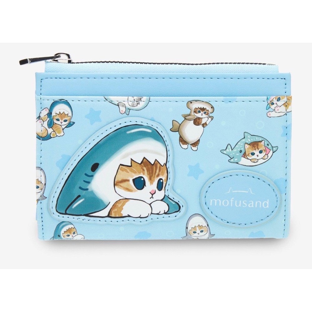 Mofusand Cat as shark Excellent‎ Sea Creature Blue wallet NWT